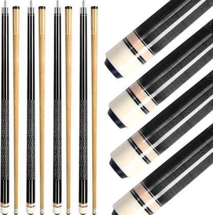 AKLOT Pool Cues,58" Pool Cue Stick Canadian Maple Wood Billiard Cues Sticks for Professional Billiard Players 18 19 20 21 oz - color: 4 Set Black 21oz