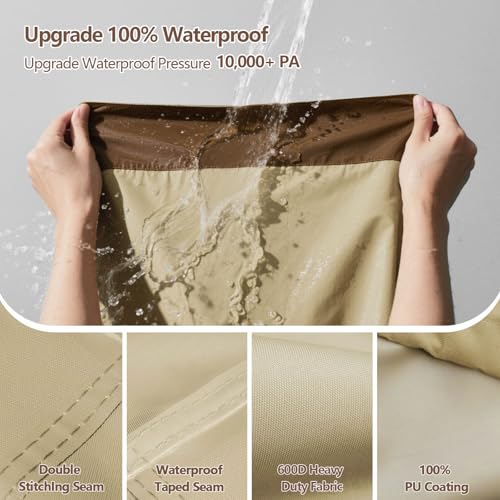 RICHIE Outdoor Patio Furniture Cover - Heavy Duty Waterproof 600D Tough Canvas Protector for Square Table Cover, All-Season Dining Table and Chair Cover (74L x 74W x 28H Inch) - size: Square-74"(L)x74"(W)