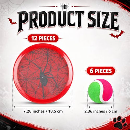 Arrowbash 12 Pcs Toss and Catch Ball Game for Kids, 12 Paddles and 6 Sticky Balls, Toddler Baseball Glove & Catch Ball Toys Beach Outdoor Toys Set Birthday Gift for Ages 3 4 5 6 7 8-12 - style: Spider