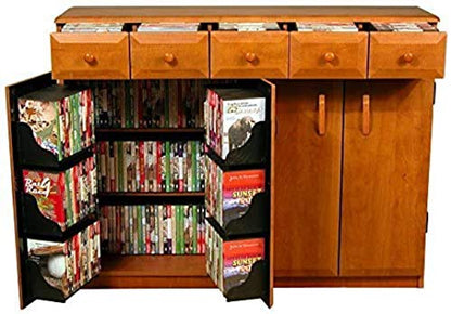Venture Horizon Media Cabinet with Drawers (Cherry) - color: Cherry