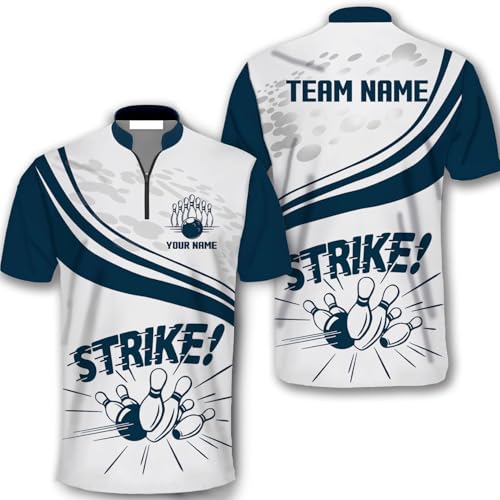 GABITA Personalized Bowling Jerseys for Men, Custom Bowling Shirts, Funny Bowling Shirts Gift for Bowler Team Player - color: A16
