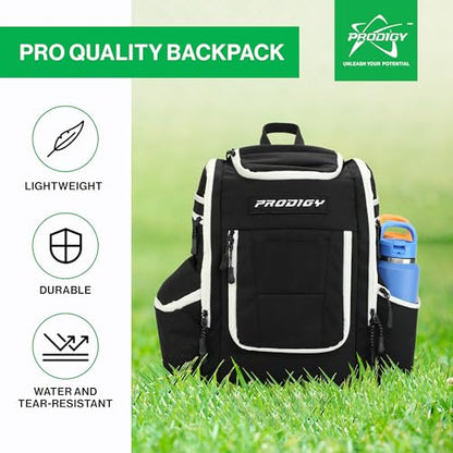 Prodigy Disc Apex XL Disc Golf Bag | Large Disc Golf Backpack | Store 34+ Discs | Premium Big Disc Golf Bags with Cooler - color: Black