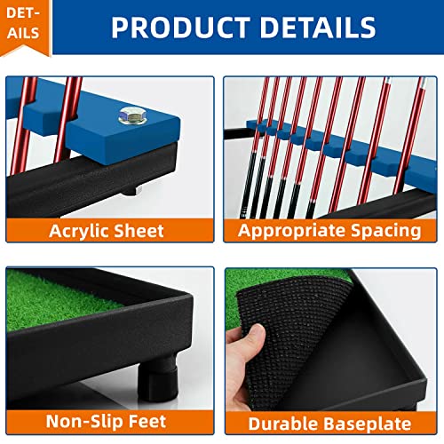 Nisorpa Golf Club Rack Golf Club Organizer 9 Clubs Golf Putter Stand - Indoor Display Rack Metal Golf Club Display Rack for Storage Sports Outdoors Wall Garage