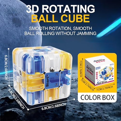 3D Cube Puzzles Fidget Toys - Brain Teaser Puzzles Toys Educational Learning Toys for Logical Thinking, Puzzle Maze Cube Easter Basket Stuffers Birthday Gifts (Blue) - color: Blue