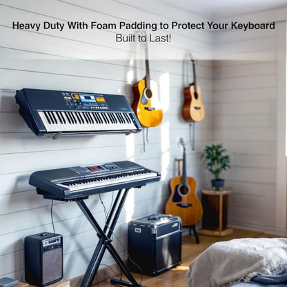 Victory Display Heavy-Duty Steel Keyboard Arms(1-PAIR), fits into Slatwall Panels, Telescoping Arms (12" to 18"), Adjustable slanting from 45° to 65° to 90°, for Keyboards and Music Production Equipment