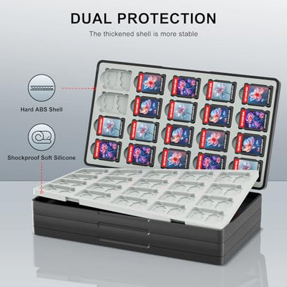 QuoLumPIA 120 Game Case for Nintendo Switch 2/OLED/Lite - Hard Shell & Magnetic Closure, Shockproof & Scratchproof, Holds 120 Game Cards & 240 SD Cards - Portable Travel Organizer, Festival Gift - size: 120