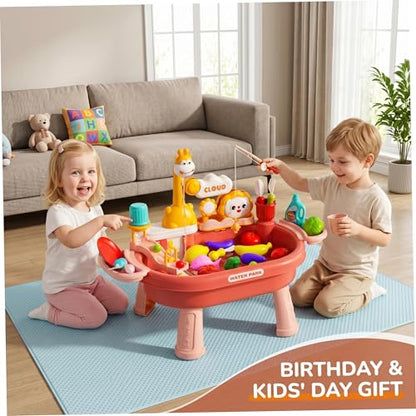 Toy Sink with Running Water, Toddler Water Table Play Sink with Detachable Legs, 180° Rotating Faucet & Multi-Play Modes.. - color: Style 1
