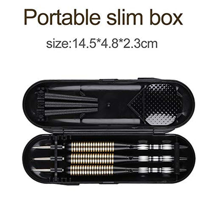 Steel Tip Darts Set for Dartboard, Professional Brass Darts Metal Tip Black Purple Aluminium Nylon Shafts 9 Flights 50 Rubber O-Rings 12 Spring Rings 1 Dart Sharpener Tool 24/27 Grams - color: 27g Black