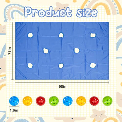 Sonyabecca Blue Hole Tarp Team Building Game Learning Fun Team Building Games for Work Teamwork Group - size: 98''Lx71''W