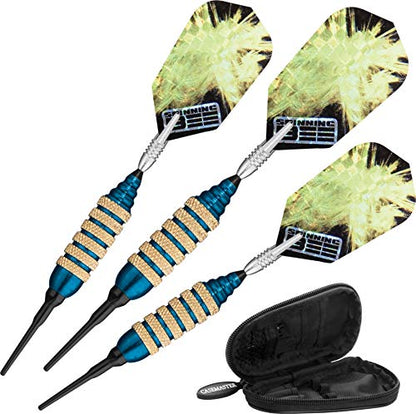 Viper Spinning Bee Soft Tip Darts with Casemaster Storage/Travel Case, 16 Grams - color: Blue
