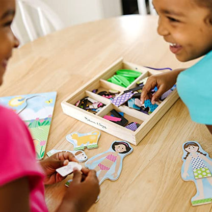 Melissa & Doug Best Friends Magnetic Dress-Up Wooden Dolls Pretend Play Set (78 pcs)