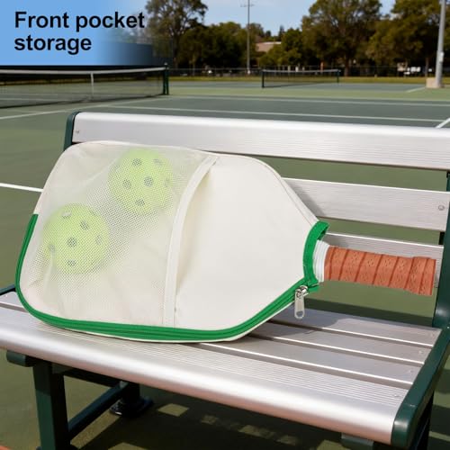 LAKE OF FIRE Pickleball Paddle Cover Crossbody Bag with Adjustable Strap Pickle ball Sling Bag Lightweight Pickleball Gifts for Men and Women - color: Green