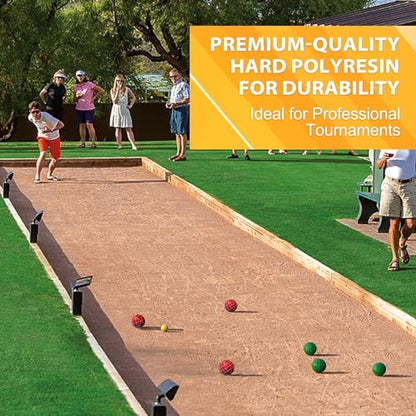 Professional Grade 107mm Bocce Ball Game Set Regulation Size and Weight 920g for Official Tournaments (Red and Green) - style: Professional 107mm Red and Green