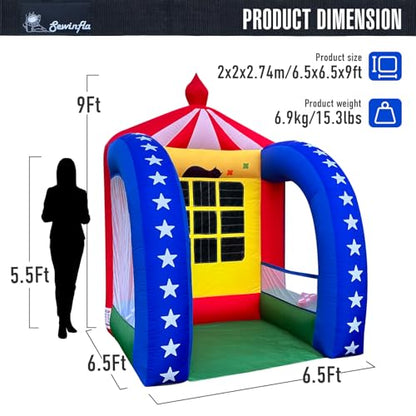Inflatable Carnival Games — 6.5×6.5×9FT, Built-in Blower, Quick-Inflate — Tic Tac Toe (Indoor & Outdoor Game for Backyard Parties, Team Challenges & Carnival Events) - style: Tic Tac Toe