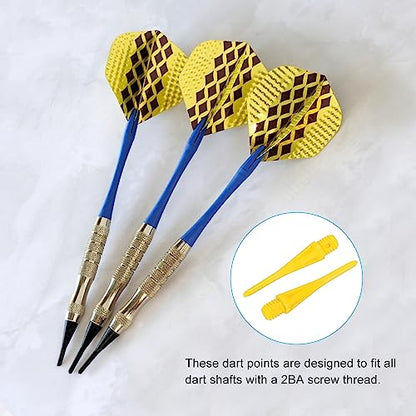 PATIKIL Plastic Dart Tips, 2BA Thread Soft Dart Tips Replacement Plastic Tip Soft Tip Dart Accessories - color: Yellow