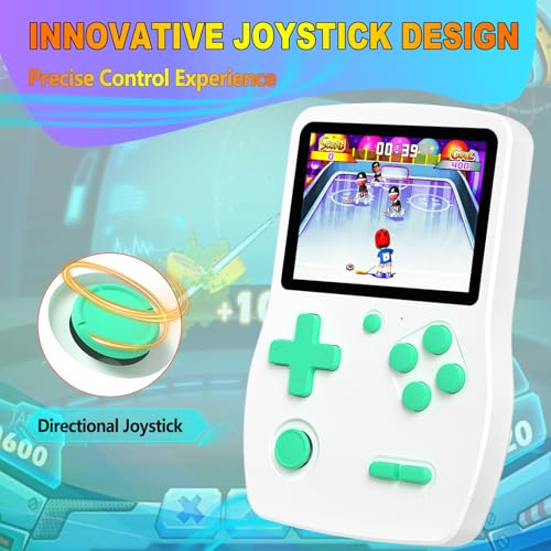 32 Bit Handheld Games for Kids Preloaded 139 Video Games, Portable Video Gaming Player with 3.0" IPS Screen and Rechargeable Battery, Mini Travel Games Electronic Gifts Toys for Boys Girls, White - color: White