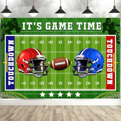 Football Field Backdrop Football Stadium Green Lawn Photography Background Rugby Ball Sports Themed Decor Banner Touchdown Sport Party Supplies for Birthday Baby Shower 9x6ft FULC05 - size: 9x6ft
