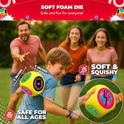 SWOOC Games® - Whomp Ball - Ultimate Backyard Dodgeball - Soft Foam Dice - Yard Games, PE Equipment & Team Building - Outdoor Playground Equipment Dodge Balls - Physical Education for Kids & Adults