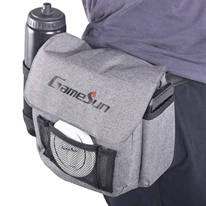 DISC Golf Set-Includes 1pc Heavy Duty Nylon Carry Bag, 2pcs Drivers, 2pcs Mid-Ranges, 2pcs Putters, 1pc Mini Disc Marker, 1pc 12”x12” Embroider Logo Black Towel and 1pc Gift Color Box - color: Gray