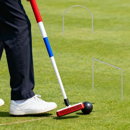 Set of 10 Croquet Wickets Replacement for Croquet Metal Hoops with Galvanized and Plastic Coating for Family Lawn Backyard Outdoor Game (U Shape) - size: U-Shape