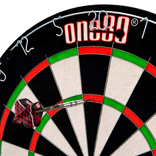 ONE80 Gladiator Dartboard with Top-Grade African Sisal and Sword Edge Staple Free Wire Spider for Maximum Scoring Potential and Less Bounce Outs - style: Gladiator II