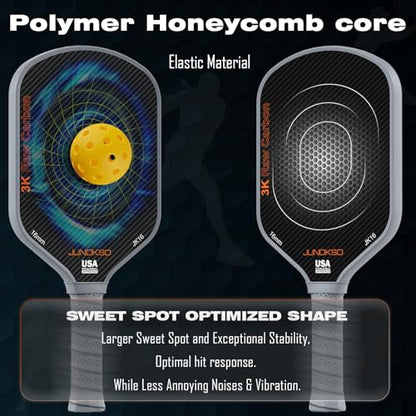 Carbon Fiber Pickleball Paddles USAPA Approved Raw Carbon Frosted - color: Grey