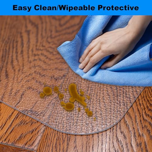 Transparent Hard Wood Tile Floor Mats, Table Protector for Carpeted Floors, Waterproof 16x39 24x51 27.5x55 31.5x63 35x71 in Slip Resistant (Size : 20x20in) - size: 20x20in