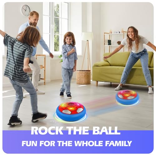 Ocditikl Hover Soccer Ball, Air Floating Soccer with LED Lights & Foam Bumper, Indoor Soccer Toys for Kids Ages 5-12, Ideal Easter Birthday for 4 5 6 7 8 9 10 11 12 Year Old Boys Girls - color: Blue