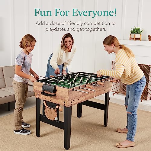 Best Choice Products Combo Game Table Set for Home, Game Room, Friends & Family w/Ping Pong, Foosball, Basketball, Air Hockey, Archery, Chess, Checkers, Shuffleboard, Bowling - color: Natural