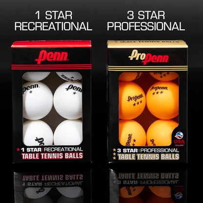 Penn 40mm 1-Star White Ping Pong Balls, Box of 36 Official Tournament Size Table Tennis Balls - size: 40mm