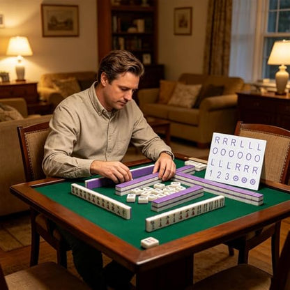 Mahjong Solo Practice Board - Solo Mahjong Board,18.5 * 16cm, Portable Tile Pattern Learning & Strategy Practice Boards for Beginners and Advanced Players - color: Purple