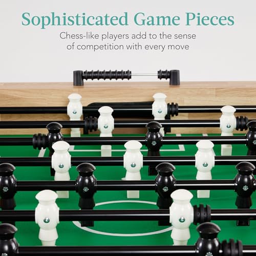 Best Choice Products Full Size 54 Inch Regulation Foosball Table for Home, Game Room - Includes 2 Balls, 2 Cup Holders - color: Natural