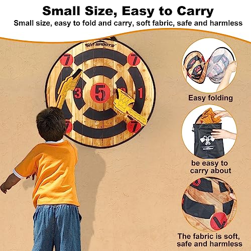 WIn SPORTS Toy Foam Axe Throwing Game - Indoor Outdoor Target Game,Includes Two Foam Axes, One 26” Easy Fold Target and A Carry Bag