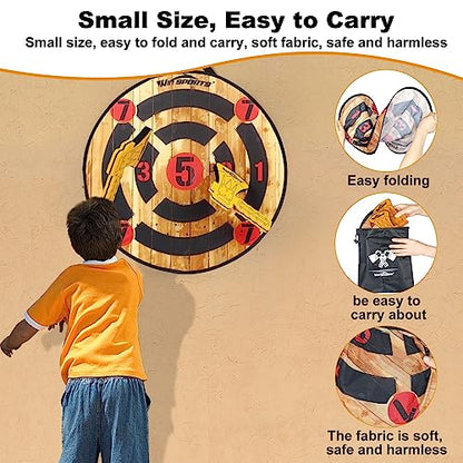 WIn SPORTS Toy Foam Axe Throwing Game - Indoor Outdoor Target Game,Includes Two Foam Axes, One 26” Easy Fold Target and A Carry Bag