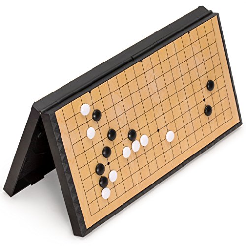 Yellow Mountain Imports Magnetic Go Game Set with Single Convex Magnetic Plastic Stones and Go Board, 11-inch - size: 11 x 0.6 inches