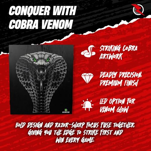 Ruthless Home Darts Centre with or Without LED Light Options | Home Dart Board Centre Including Cabinet, Dartboard and 2 Sets of Darts. - style: Cobra + LED Light