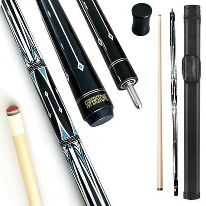 SUPERDIAMOND Pool Cue Stick Set Billiard Cue Sticks with Hard Case, 2-Pieces 58" Pool Table Sticks, 12.5 mm Tip Pool Queue,Pool Stick Set for Home Recreation, Billiards Clubs, Training - style: Billiard Cue Sticks-GB-YD-C-3S
