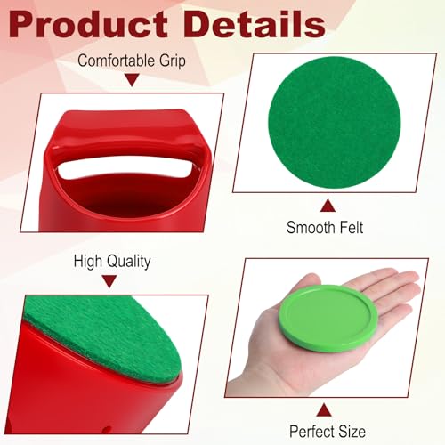 Coopay Air Hockey Pucks and Paddles - 2 Hockey Pushers & 4 Large Hockey Pucks with Nylon Storage Bag, Great Goal Handles Pushers Replacement Accessories for Game Tables - color: White,Green