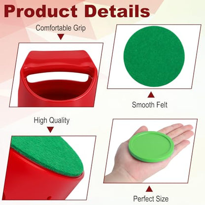 Coopay Air Hockey Pucks and Paddles - 2 Hockey Pushers & 4 Large Hockey Pucks with Nylon Storage Bag, Great Goal Handles Pushers Replacement Accessories for Game Tables - color: White,Green