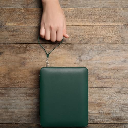 Yellow Mountain Imports Travel Size Backgammon Mini Game Set, Izmir - Magnetic Checkers and 9-inch Board in Sleek Leatherette Case - Classic Strategy Board Game - color: Green