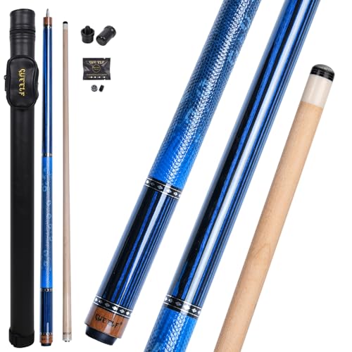 CUEELF Pool Cue Stick Low Deflection Hand-Made Inlay Billiard Cue 58'' Professional Billiard Pool Cue Stick for Adults-12.5mm Tip,3/8 * 8 Joint - color: WD-CM-LAN