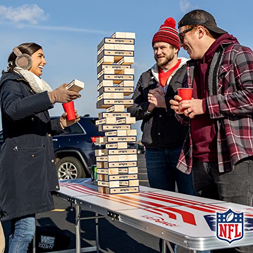 Wild Sports NFL Giant Stacking Wooden Blocks – Tumbling Tower Classic Family Game Stacks – Great Gift for Any Football Fan! - color: New England Patriots