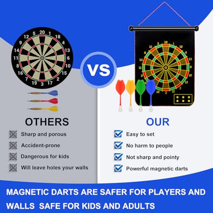 Magnetic Dart Board Outdoor Game Suitable for Children to Play Comes with 12 Darts Best Toys Gifts for Teenage Boys Girls Age 5 6 7 8 9 10 11 12 Years (12 in) - size: 15"