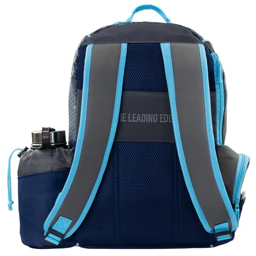 MVP Disc Sports Shuttle Disc Golf Backpack Bag (Choose Your Style and Color) - color: Dark Gray/Sky Blue, style: With Velcro Side Panel