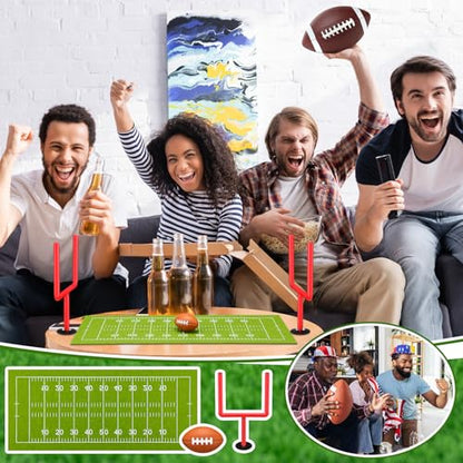 Simgoing 4 Set Soccer Football Centerpieces Table Decor Sports Party Decorations Pitch on The Table Game with 4 Flick Games Set Office Sports Party Favors(Football) - style: Football
