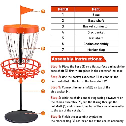 Lenwen 29 Inches Mini Disc Golf Baskets with 10 Flying Discs, Kids Mini Golf Starter Set, for Games Beach Indoor Outdoor Yard