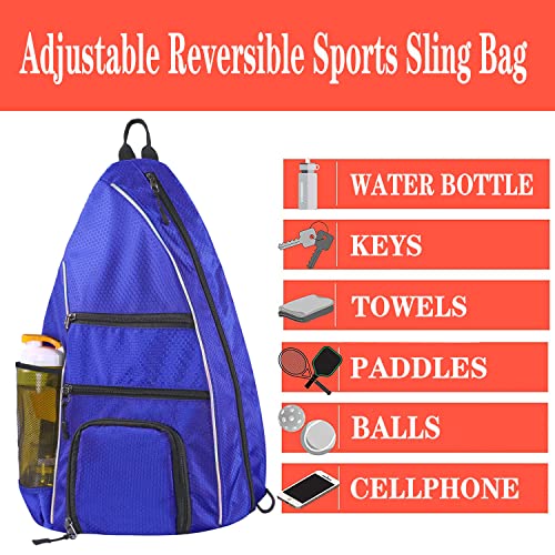 Pickleball Bag - Pickleball Bags for Women Men - Pickleball Backpack - Travel Pickleball Paddle Case, Pickle Ball Bag for Pickleball Paddle Tennis Racket, Protable Pickleball Sling Bag - color: Blue