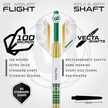 Winmau Xenon Professional Darts Set - 90% Tungsten Darts with Flights & Shafts - Ringed Grip Barrels for Precision Control - Available in Soft Tip 18g and Steel Tip 23g-25g - style: 18g - Soft Tip