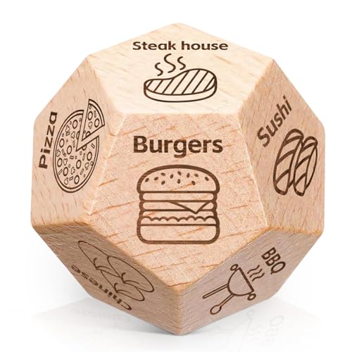 Fathers Day Dad Gifts for Husband, Couple Mens Women Valentine Gifts for Boyfriend Girlfriend Husband Wife Anniversary, Date Night Food Dice, Easter Basket Stuffers - style: food dice