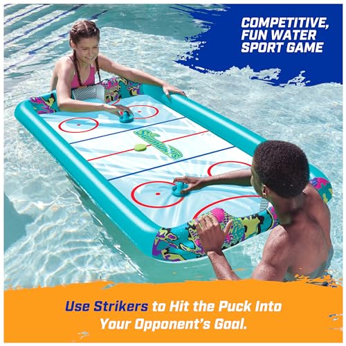 SwimWays Hydro Hockey Inflatable Water Floating Table Hockey Set, Pool Toy for Kids Ages 5+ - color: Inflatable Hockey